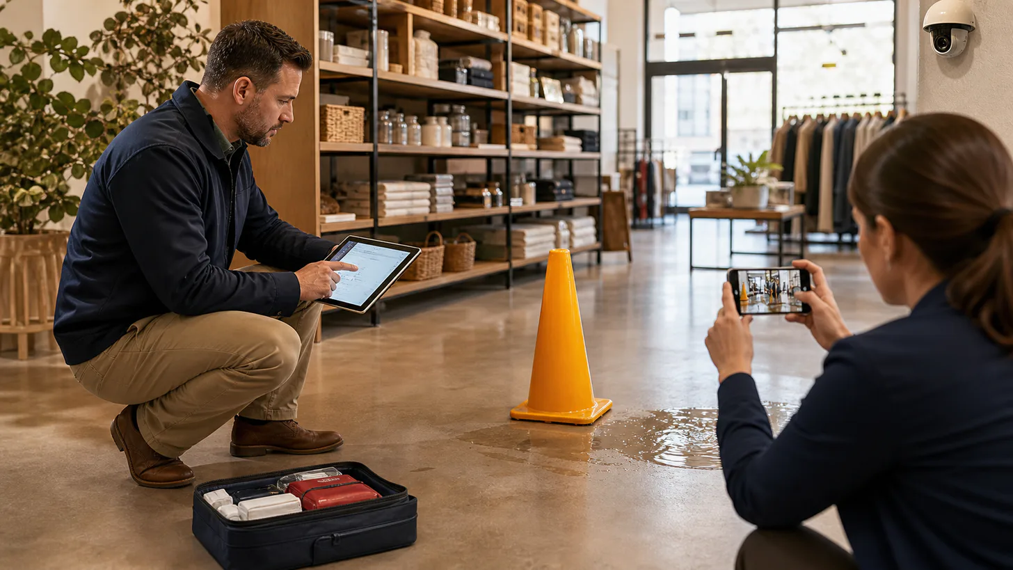A Customer Slip-and-Fall Needs Care, Scene Control, Evidence, and Insurer Notice