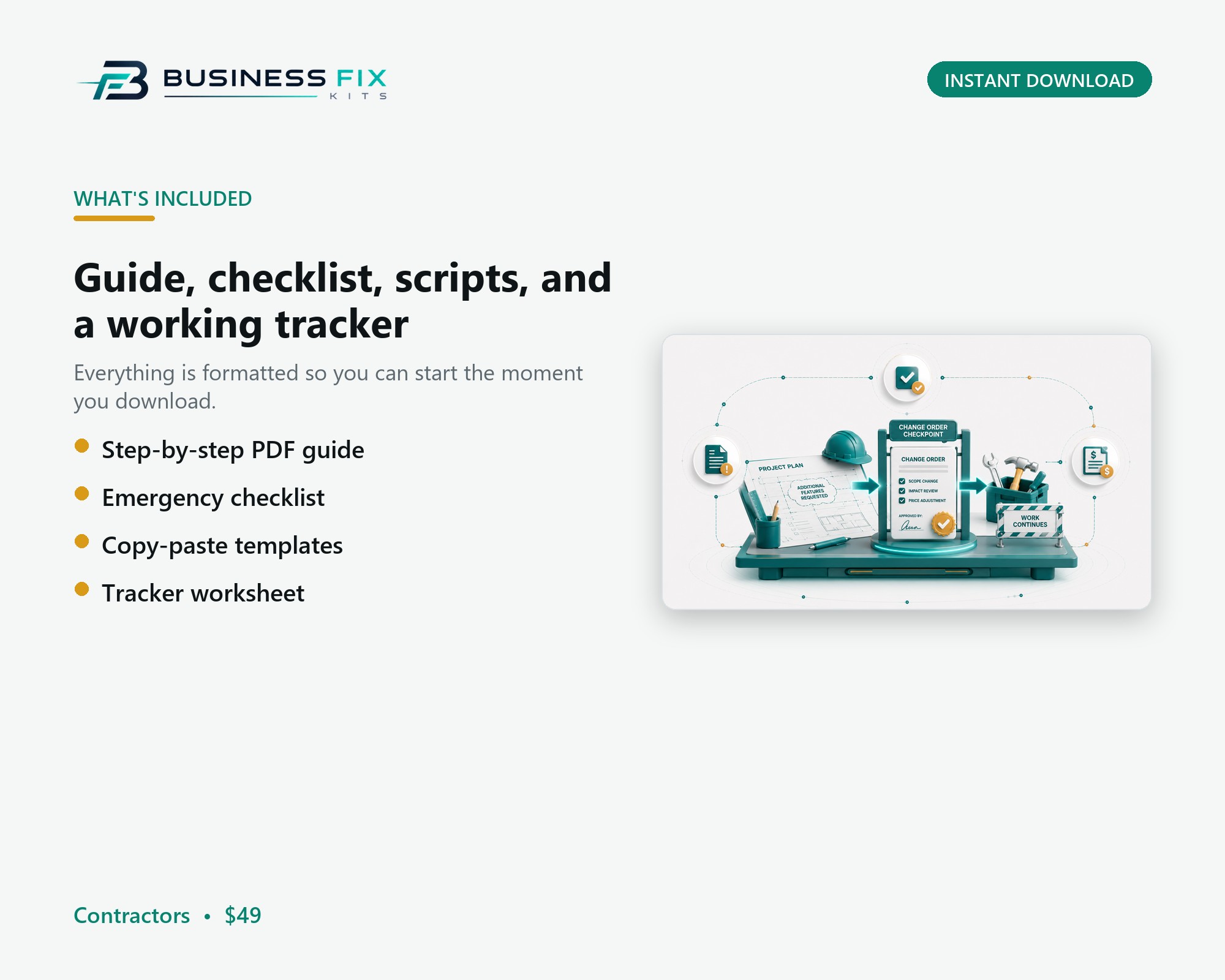 Contractor Scope Creep + Change Order Control product photo
