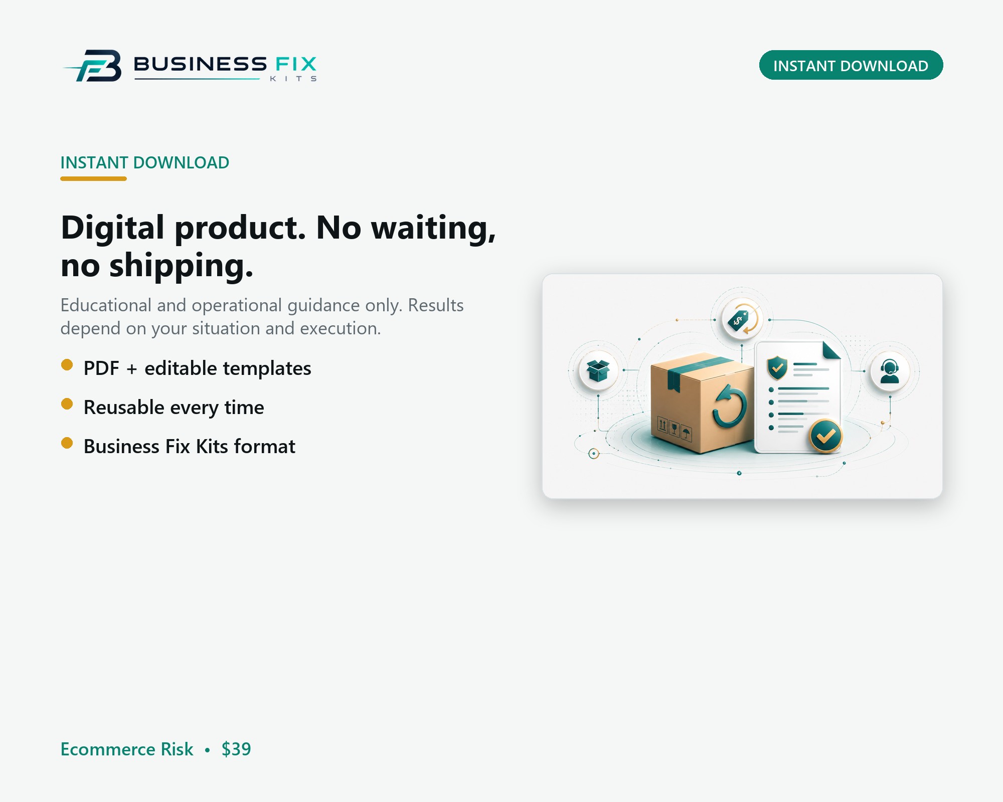 Ecommerce Returns + Refund Policy product photo