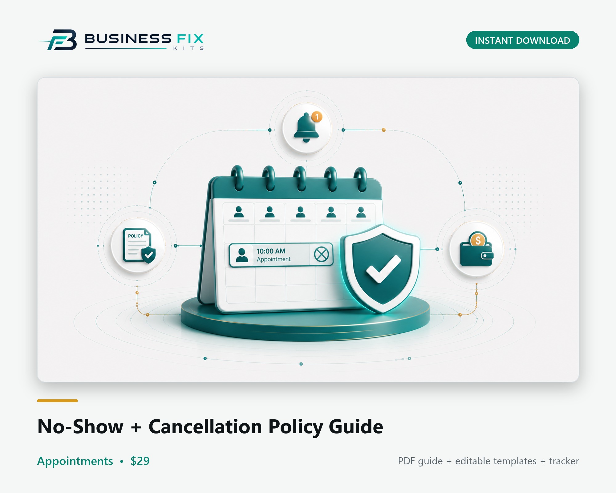 No-Show + Cancellation Policy Guide illustrated overview