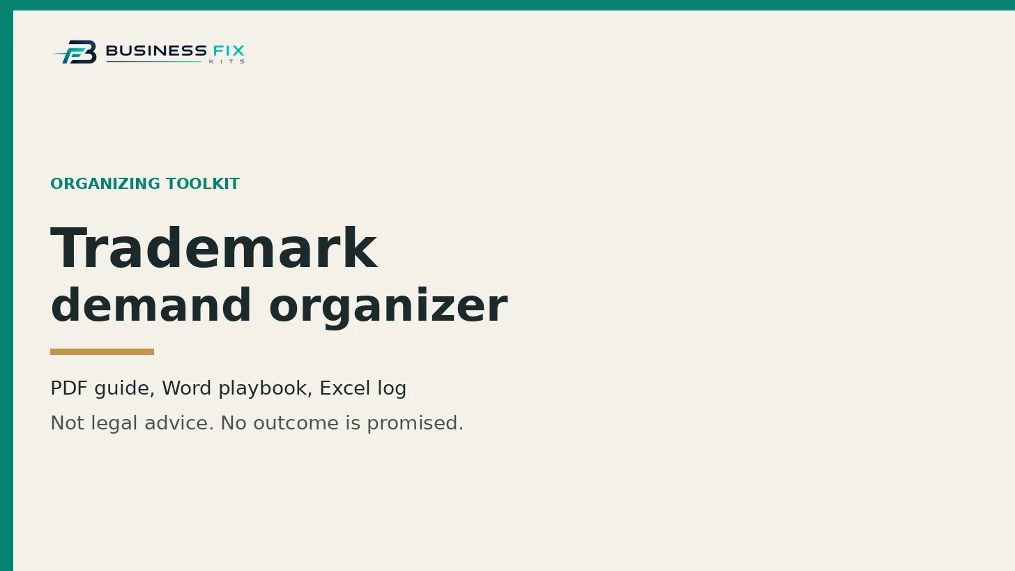 Trademark Demand Organizer Kit illustrated overview