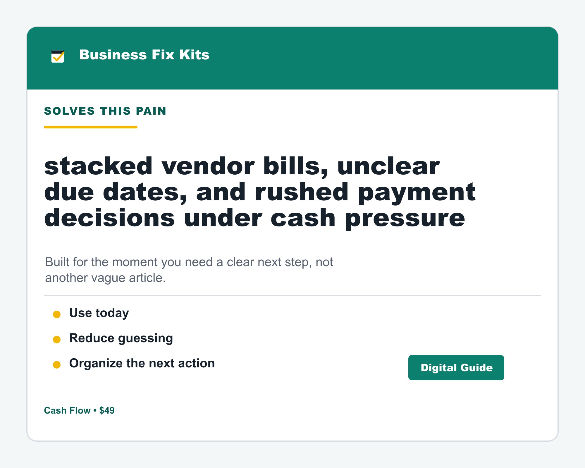 Accounts Payable Aging + Vendor Catch-Up Kit product photo