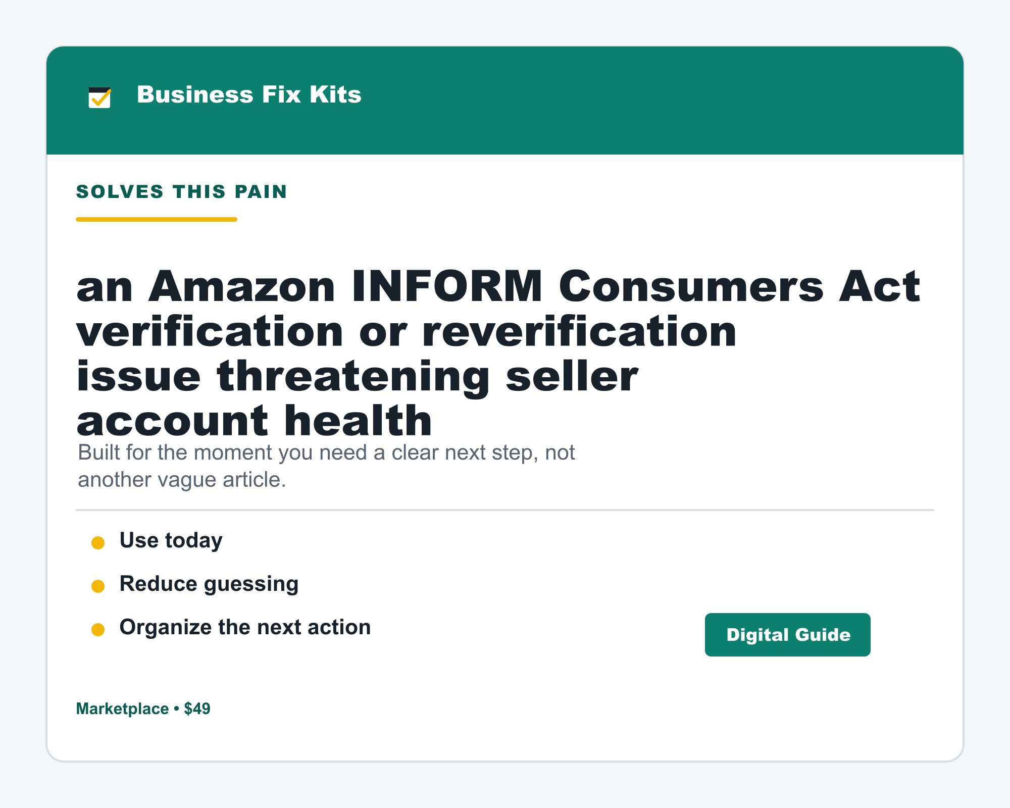 Amazon INFORM Consumers Act Verification Kit product photo