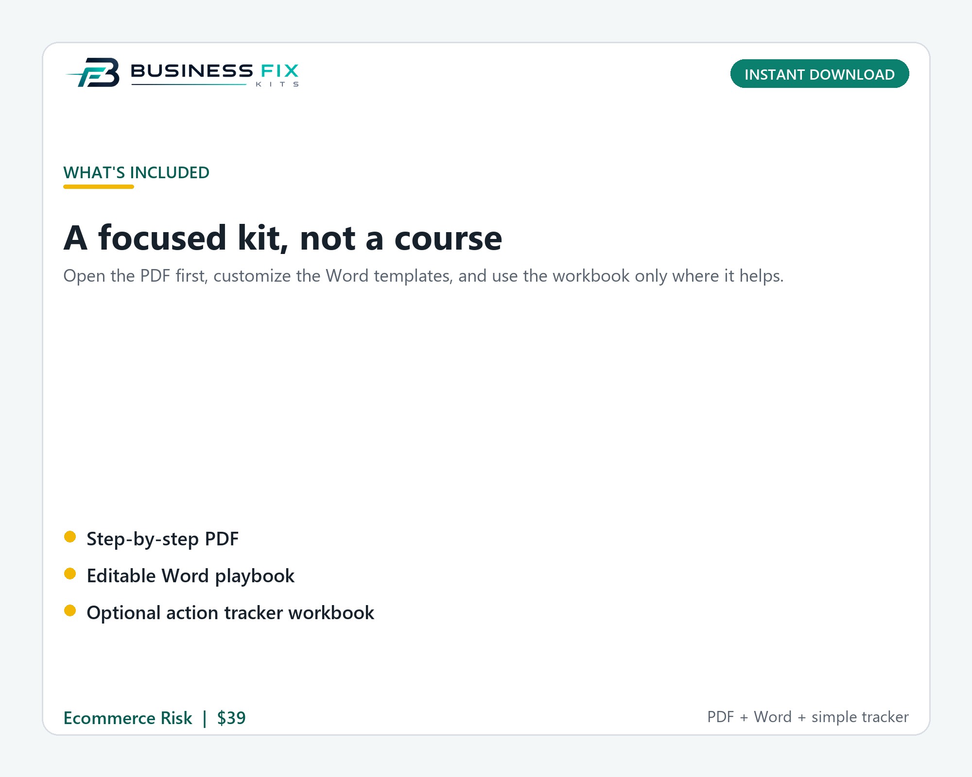 Damaged Shipment Claim + Replacement Decision Kit product preview