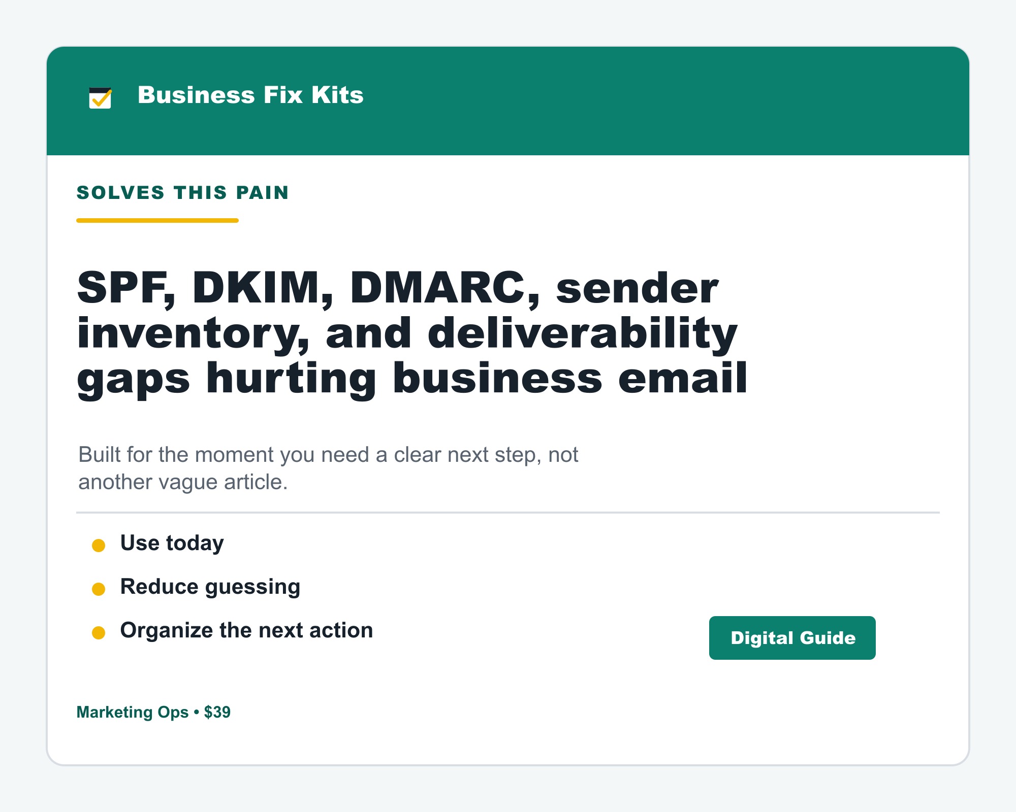Email Domain Authentication + Deliverability Recovery Kit product photo