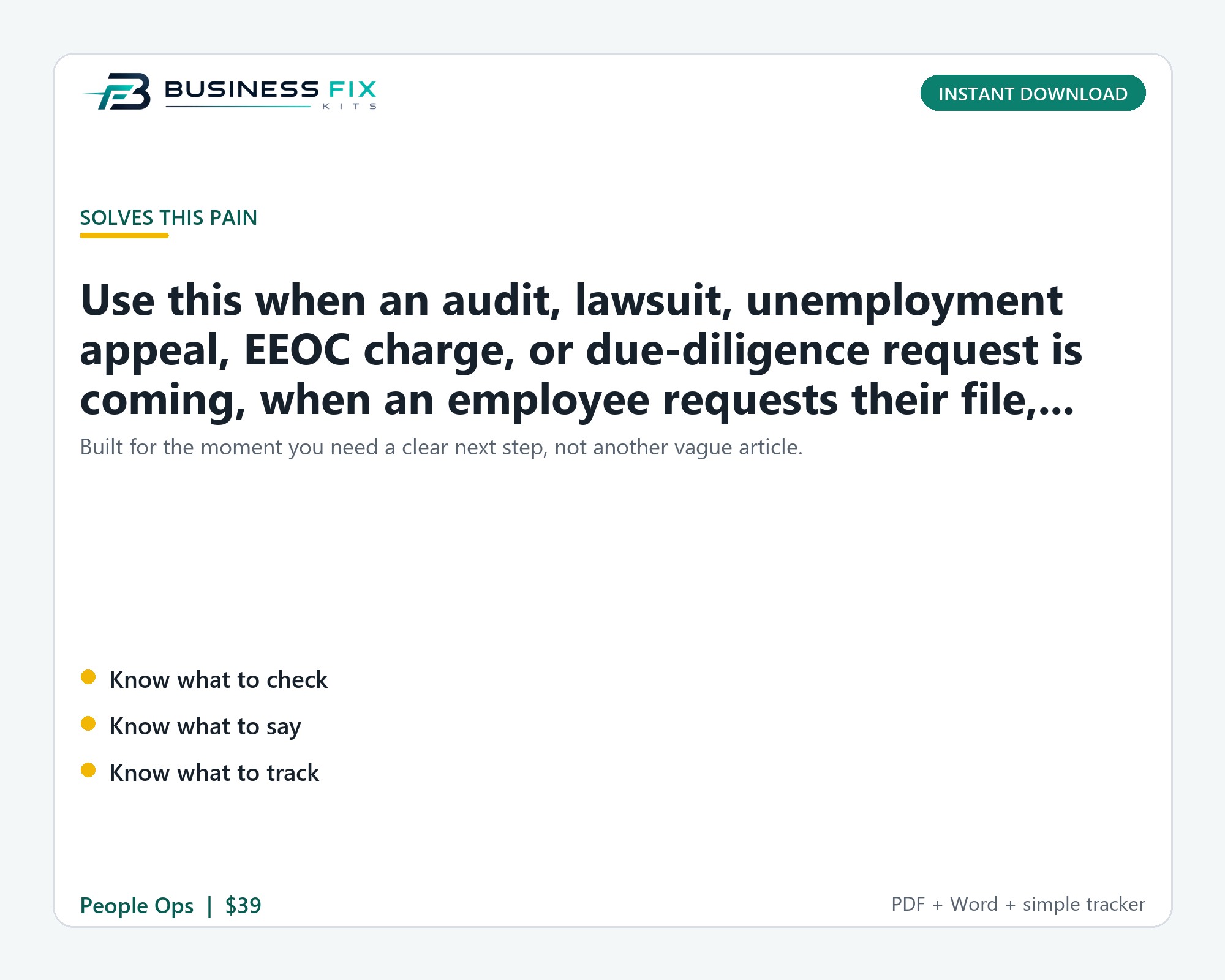 Employee File Audit + Missing Record Cleanup Kit product preview