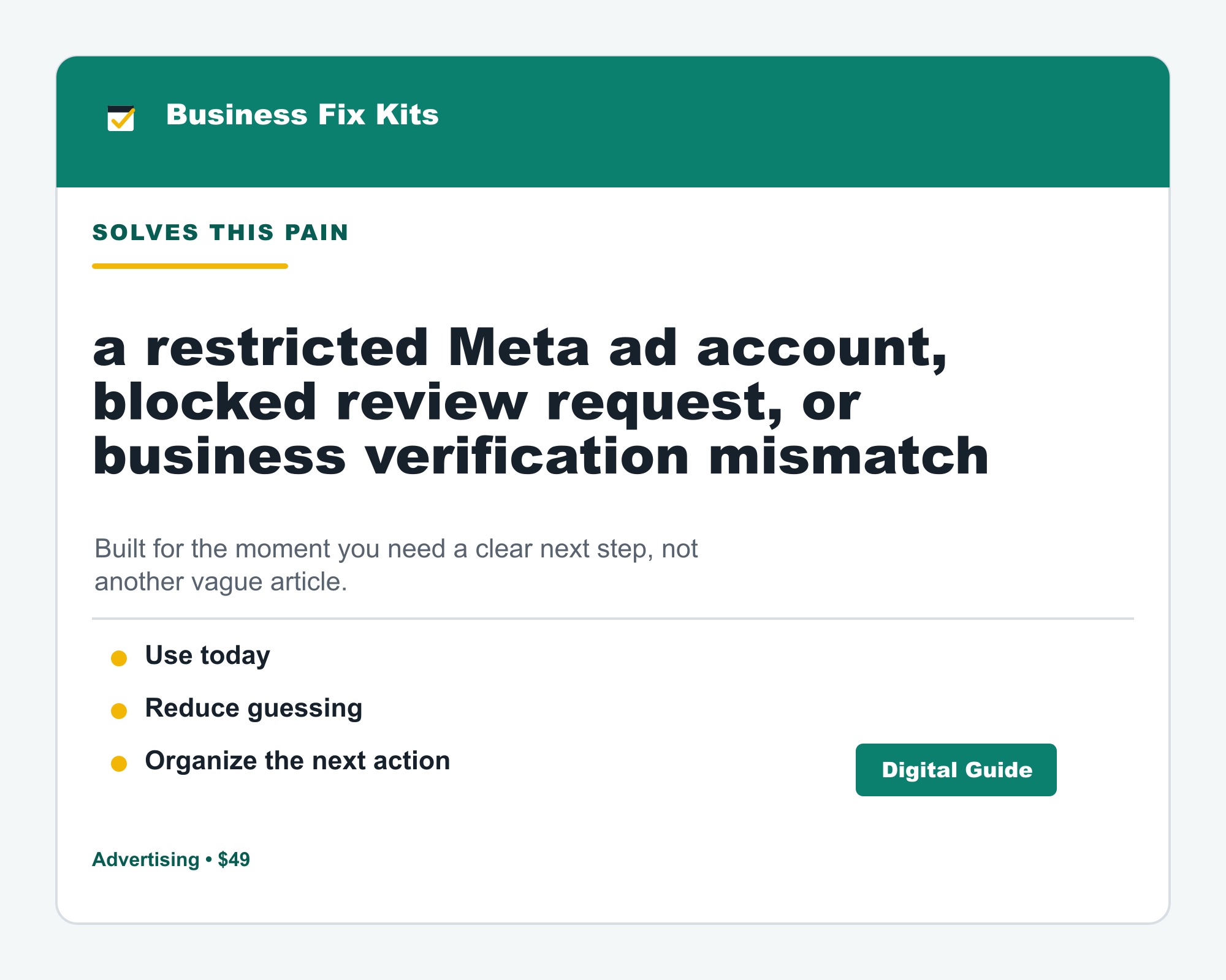 Meta Ad Account Restriction Appeal Kit product photo