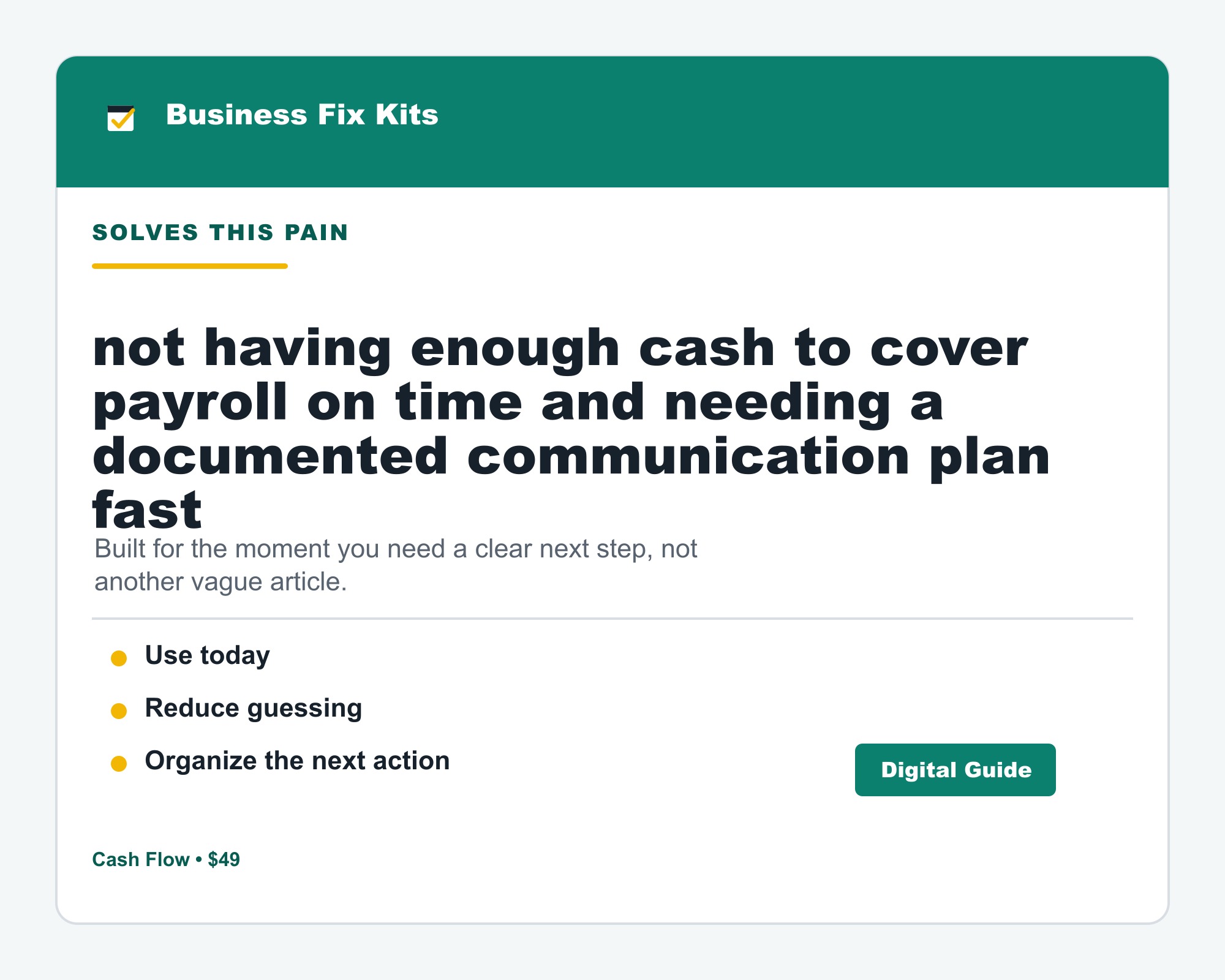 Missed Payroll Cash Crunch Communication Kit product photo