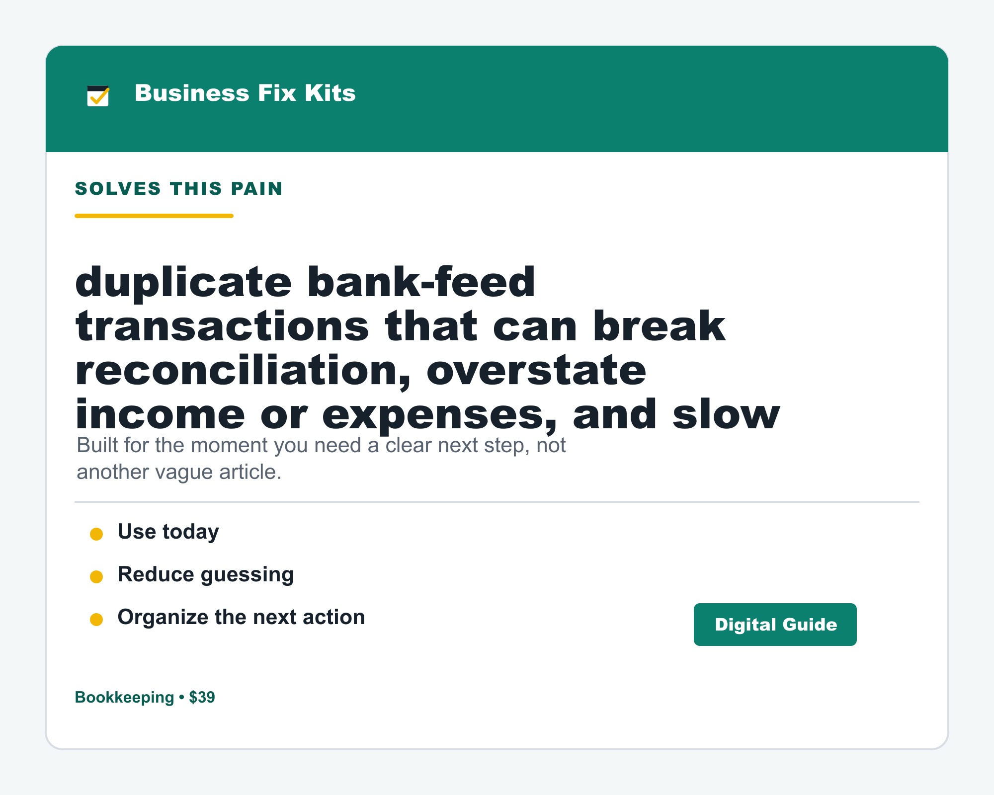 QuickBooks Duplicate Bank Feed Cleanup Kit product photo