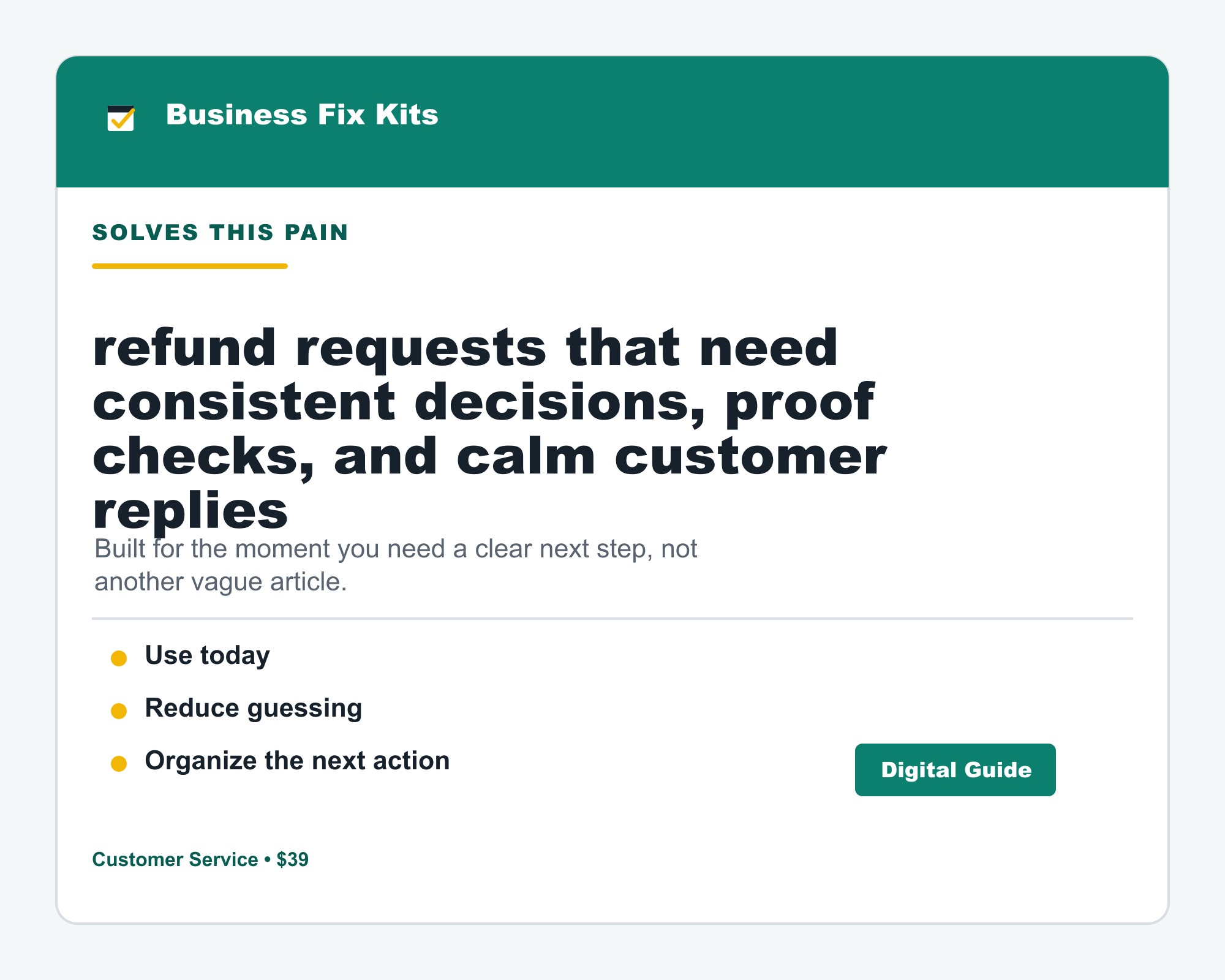 Refund Request Triage + Resolution Log Kit product photo