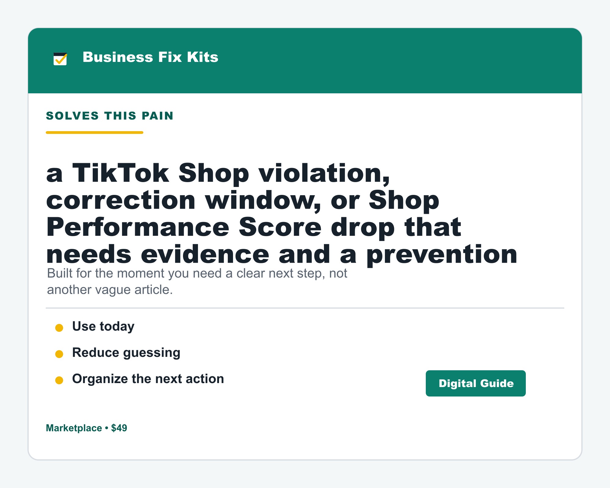 TikTok Shop Violation Appeal + SPS Recovery Kit product photo