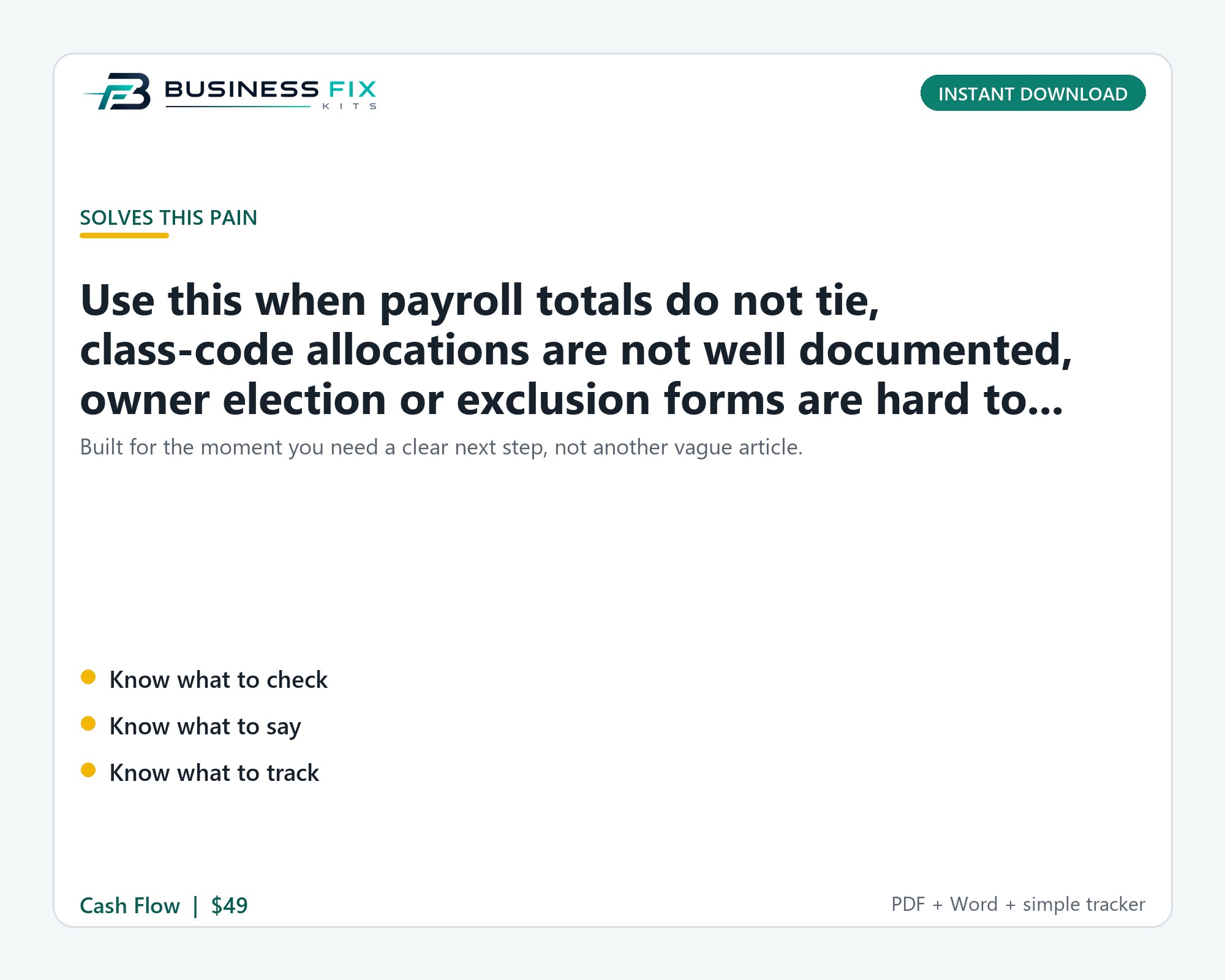 Workers' Comp Audit Payroll Document Cleanup Kit product photo