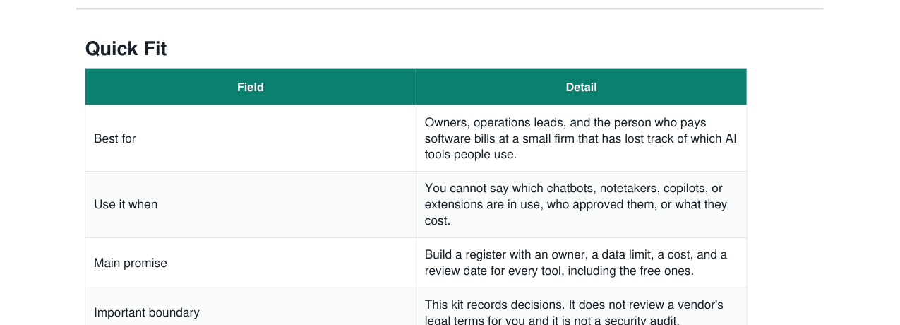 AI Tool Register and Approval Kit real file preview