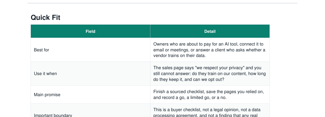 AI Vendor Data Privacy Checklist real file preview