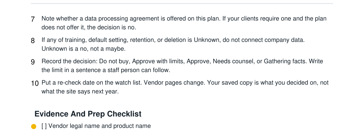 AI Vendor Data Privacy Checklist real file preview