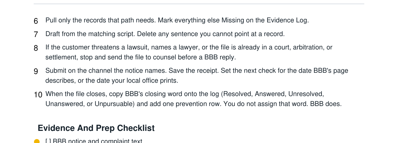 BBB Complaint Response Organizer Kit real file preview