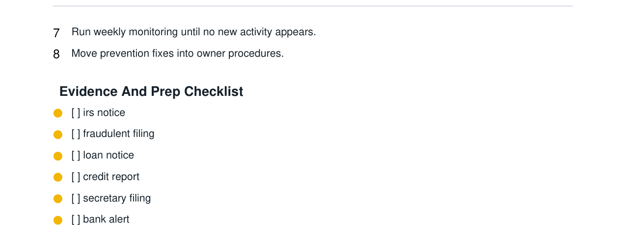 Business Identity Theft + EIN Fraud Response Kit real file preview