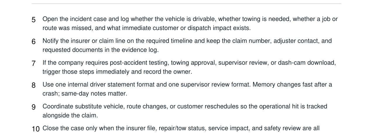 Commercial Fleet Accident Driver Incident Kit real file preview