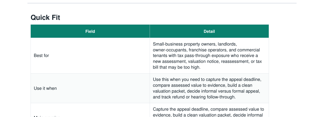 Commercial Property Tax Assessment Appeal Kit real file preview