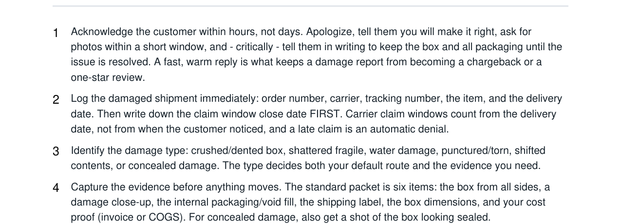 Damaged Shipment Claim + Replacement Decision Kit real file preview