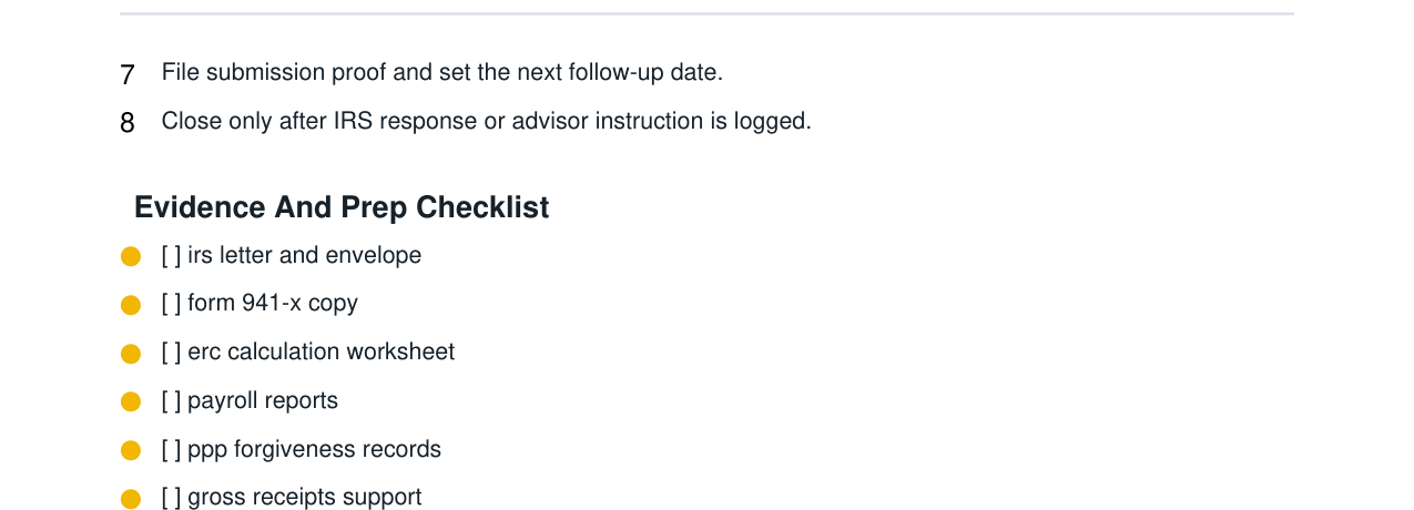 ERC Disallowance Letter Response Organizer Kit real file preview