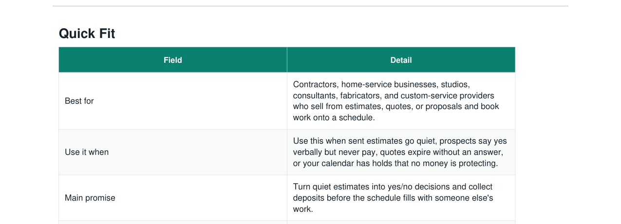 Estimate Follow-Up + Deposit Collection Kit real file preview