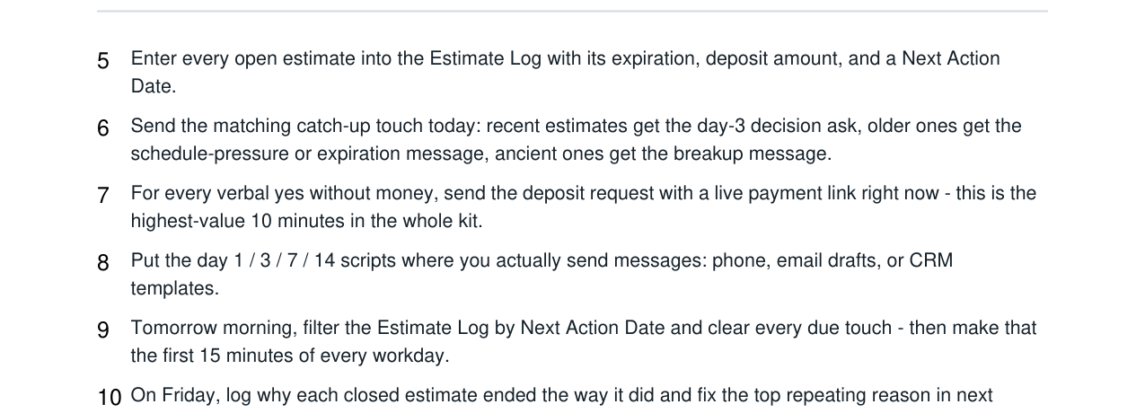 Estimate Follow-Up + Deposit Collection Kit real file preview