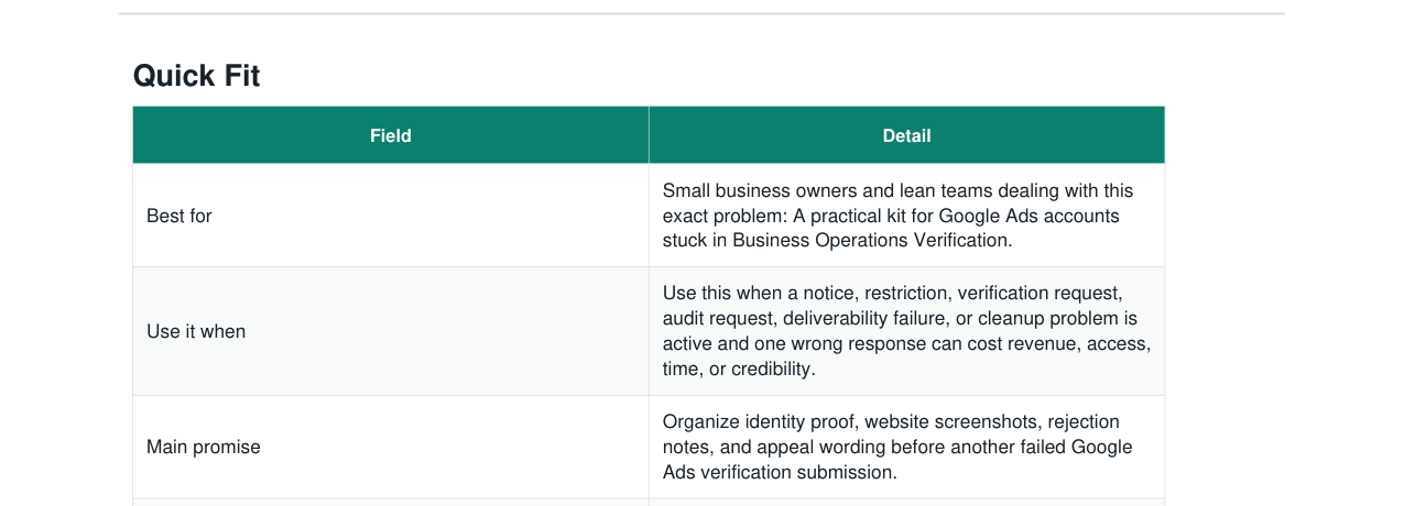 Google Ads Business Operations Verification Kit real file preview
