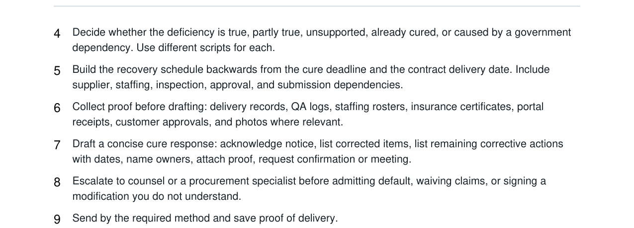 Government Contract Cure Notice Response Kit real file preview