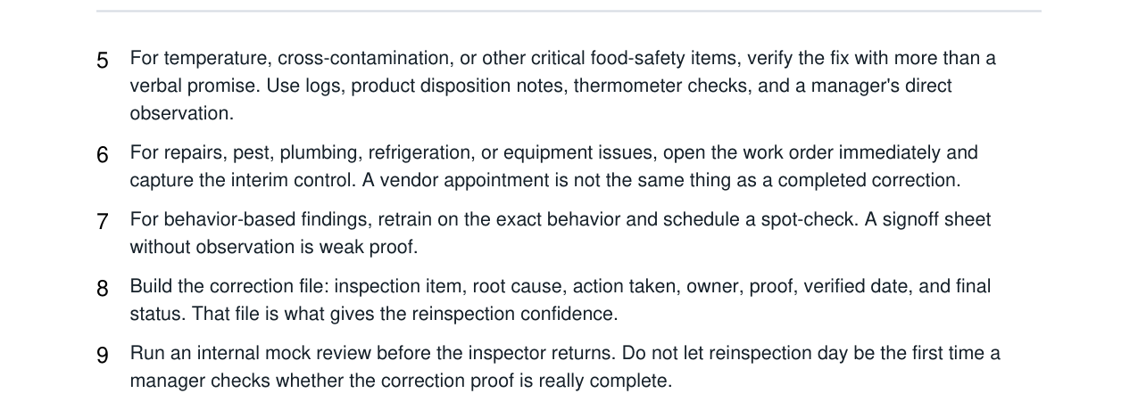 Health Inspection Corrective Action Plan Kit real file preview