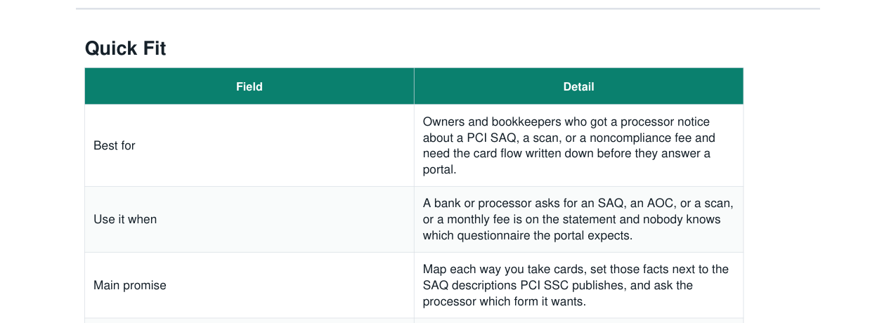 PCI SAQ Organizer Kit real file preview