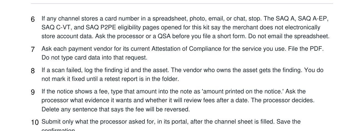 PCI SAQ Organizer Kit real file preview