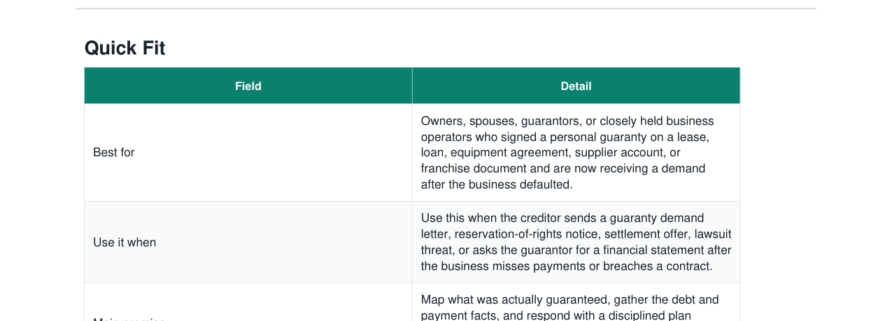 Personal Guaranty Demand Response Kit real file preview