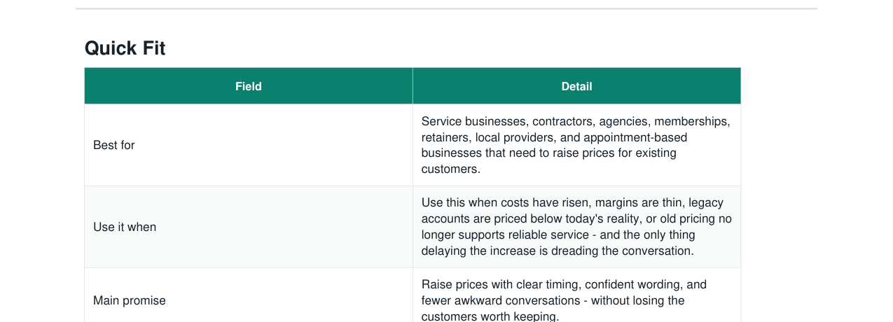 Price Increase Communication real file preview