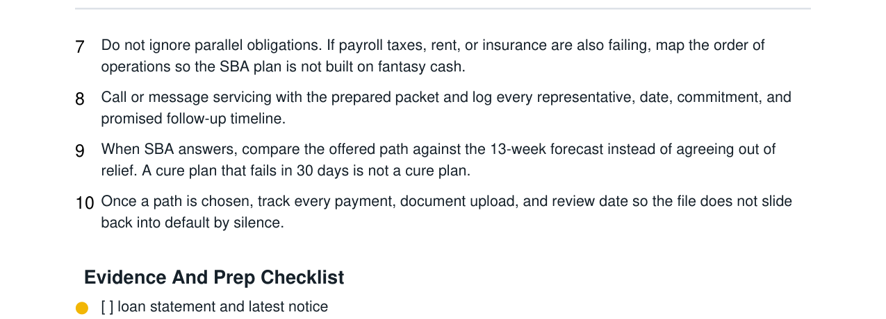 SBA EIDL Hardship and Default Cure Kit real file preview
