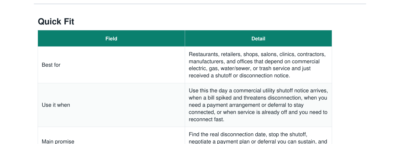 Utility Shutoff Notice Response + Payment Plan Kit real file preview