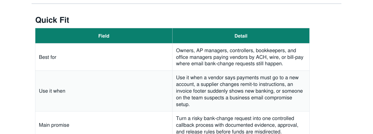 Vendor ACH Change Fraud Verification Kit real file preview