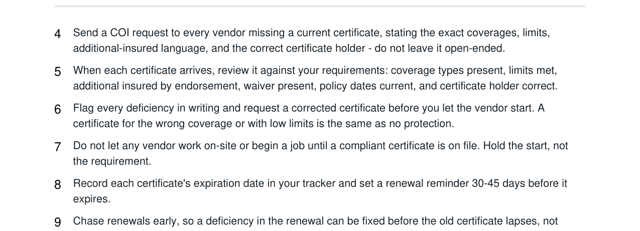 Vendor Certificate of Insurance Request + Expiration Tracker Kit real file preview