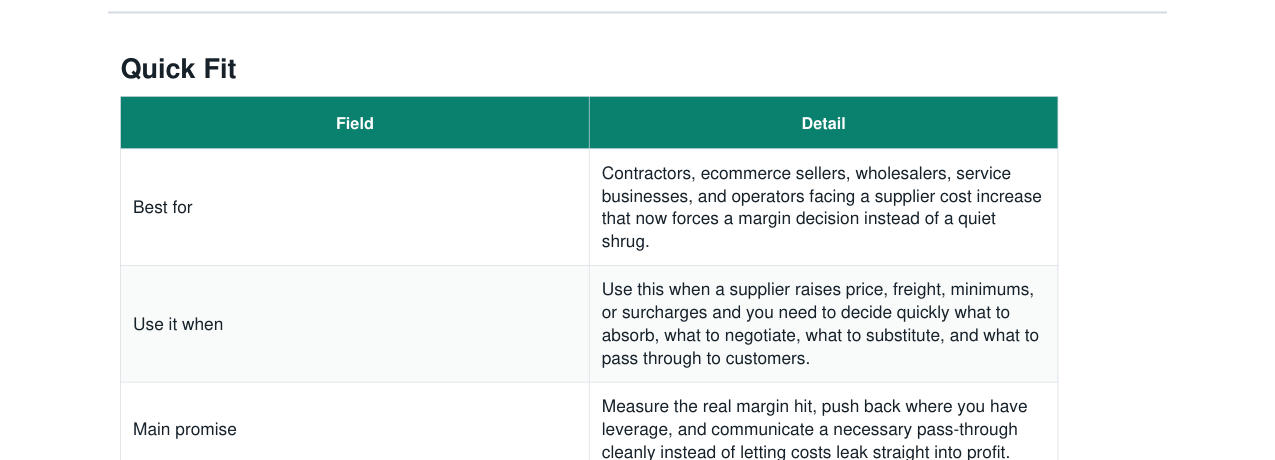 Vendor Price Increase + Pass-Through Negotiation Kit real file preview