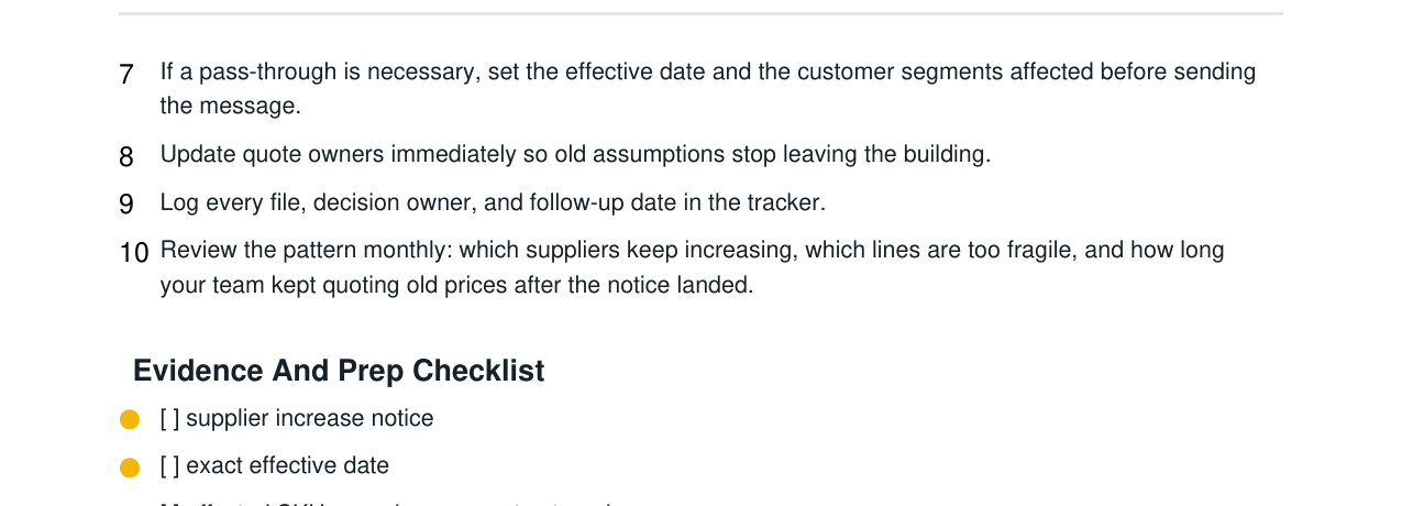 Vendor Price Increase + Pass-Through Negotiation Kit real file preview